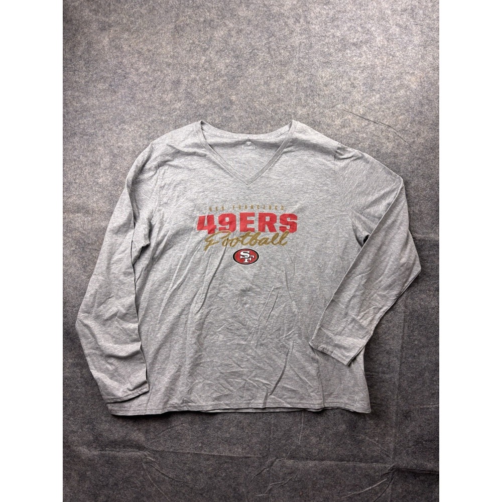 Fanatics Women's 3XL San Francisco Graphic 49ers Gray‎ Heather Long Sleeve Shirt
